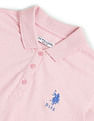 U.S. Polo Assn. Women Striped Cuff Textured Polo Shirt