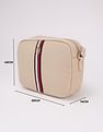 Tommy Hilfiger Solid Beige Nylon Sling Bag