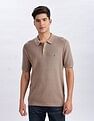 Calvin Klein Jeans Textured Regular Fit Cotton Polo Shirt
