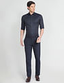 Arrow Patterned Windowpane Slim Formal Shirt