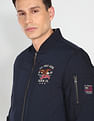 U.S. Polo Assn. Denim Co. Stand Collar Brand Embroidered Polyester Bomber Jacket