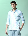 Flying Machine Vertical Stripe Pure Cotton Shirt