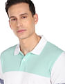 AD by Arvind Cotton Horizontal Stripe Polo Shirt