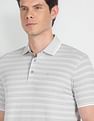 Arrow Mercerised Cotton Horizontal Stripe Polo Shirt