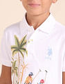 U.S. Polo Assn. Kids Boys Graphic Printed Regular Fit Polo Shirt