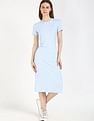 Tommy Hilfiger Cotton Crew Neck Midi Dress