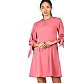 Flying Machine Women Puff Sleeve A-Line Dress