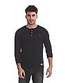 Flying Machine Solid Henley T-Shirt