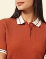 U.S. Polo Assn. Women Regular Fit Textured Polo Shirt
