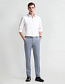 Arrow Slim Fit Self-Design Trousers