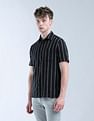 Flying Machine Vertical Striped Digitopia Shirt