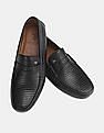 U.S. Polo Assn. Men Black Penny Strap Textured Zade Loafers