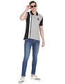 AD by Arvind Colour Block Sporty Polo Shirt