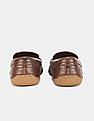 Cole Haan Men Dark Brown Textured Leather Grand Penny Loafers