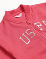 U.S. Polo Assn. Kids Girls Mandarin Collar Printed Sweatshirt