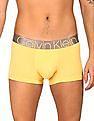 Calvin Klein Underwear Men Light Yellow Contrast Waist Solid Trunks