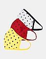 U.S. Polo Assn. Kids Unisex Kids Assorted Reversible Triple Layer Anti Viral Face Masks - Pack Of 3