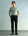 Arrow Solid Slim Fit Formal Trousers