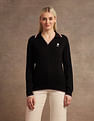U.S. Polo Assn. Women Regular Fit Cable Knit Sweater