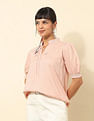 U.S. Polo Assn. Women Ruffle Neck Solid Top