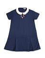 U.S. Polo Assn. Kids Girls Peter Pan Collar A-Line Dress