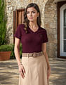 U.S. Polo Assn. Women V-Neck Polo Collar T-Shirt