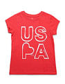 U.S. Polo Assn. Kids Girls Brand Printed Regular Fit T-Shirt