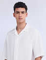 Flying Machine Oversized Twill Solid Shirt
