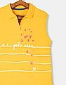U.S. Polo Assn. Kids Girls Yellow Sleeveless Printed Polo Shirt