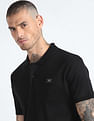 Flying Machine Solid Cotton Polo Shirt