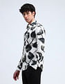 Flying Machine Printed Satin Slim Fit Shirt