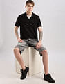 Calvin Klein Jeans Mens Black Logo Polo Shirts