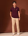U.S. Polo Assn. Solid Slim Fit Varsity Polo Shirt