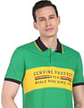 AD by Arvind Cotton Colour Block Polo Shirt
