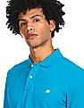 Aeropostale Men Turquoise Cotton Appliqued Logo Polo Shirt