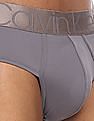Calvin Klein Underwear Men Grey Mid-Waist Solid Cotton Briefs