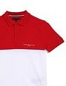 Tommy Hilfiger Boys Red Colour Blocked Polo Shirt