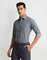 Arrow Geometric Patterned Dobby Slim Shirt