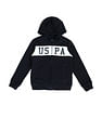 U.S. Polo Assn. Kids Boys Brand Printed Hooded Sweatshirt