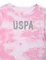 U.S. Polo Assn. Kids Girls Crew Neck Tie Dye Print T-Shirt