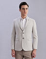 Tommy Hilfiger Self-Design Regular-Fit Polyester Single Breasted Blazer