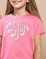 U.S. Polo Assn. Kids Girls Brand Printed Elasticized T-Shirt