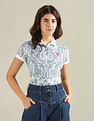 U.S. Polo Assn. Women Cotton Stretch Paisley Polo Shirt