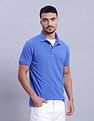 Tommy Hilfiger Mens Blue Solid Polo Shirt