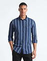 Flying Machine Vertical Stripe Waffle Shirt