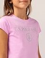 U.S. Polo Assn. Kids Girls Glitter Regular Fit T-Shirt