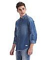 Flying Machine Regular Fit Stone Wash Denim Shirt