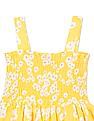 U.S. Polo Assn. Kids Smocked Floral Print Fit And Flare Dress