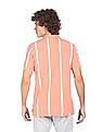 U.S. Polo Assn. Men Peach Striped Short Sleeve Polo Shirt