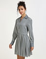 Tommy Hilfiger Viscose Spread Collar A-Line Dress